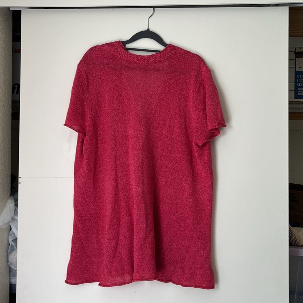 Eileen Fisher Women's 100% Linen V-Neck Tunic Short Sleeved Knit Top, Size XL - Picture 5 of 13